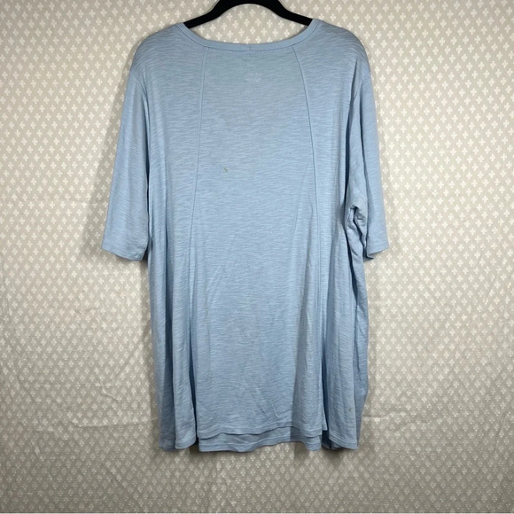J. Jill Light Blue Pima Seamed Elbow Sleeve Tunic Top - Picture 8 of 9
